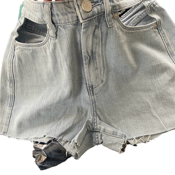Blank NYC Women’s Denim Short Size 25 in UEX Lt. Blue Hip Area Cut-outs NWT - Picture 4 of 7